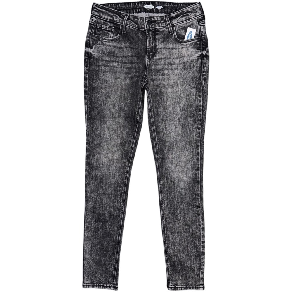 NWT Old Navy Low Rise Rockstar Super Skinny Jeans Sz 4 Black Rock Wash Stretch